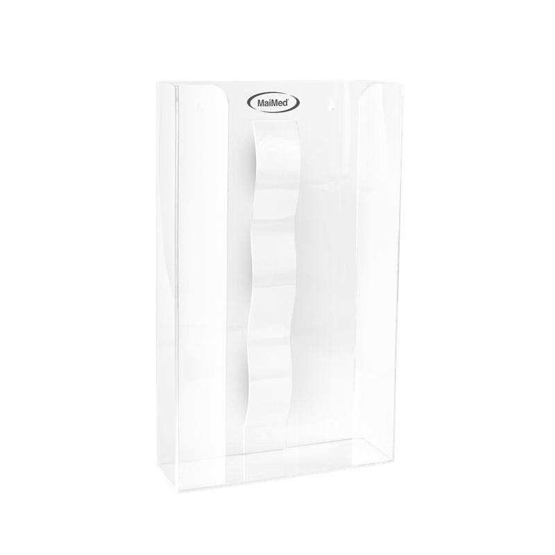 MaiMed vägghållare för handskfack med fjäder av akryl - mått: 246x81x410mm - set om 3 | Förpackning (1 st)