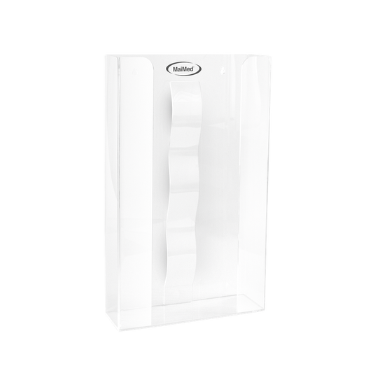 MaiMed vägghållare för handskfack med fjäder av akryl - mått: 246x81x410mm - set om 3 | Förpackning (1 st)