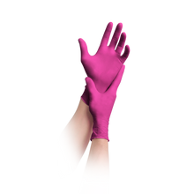 MaiMed-lösning 100 latexfria handskar, magenta, icke-sterila, puderfria
