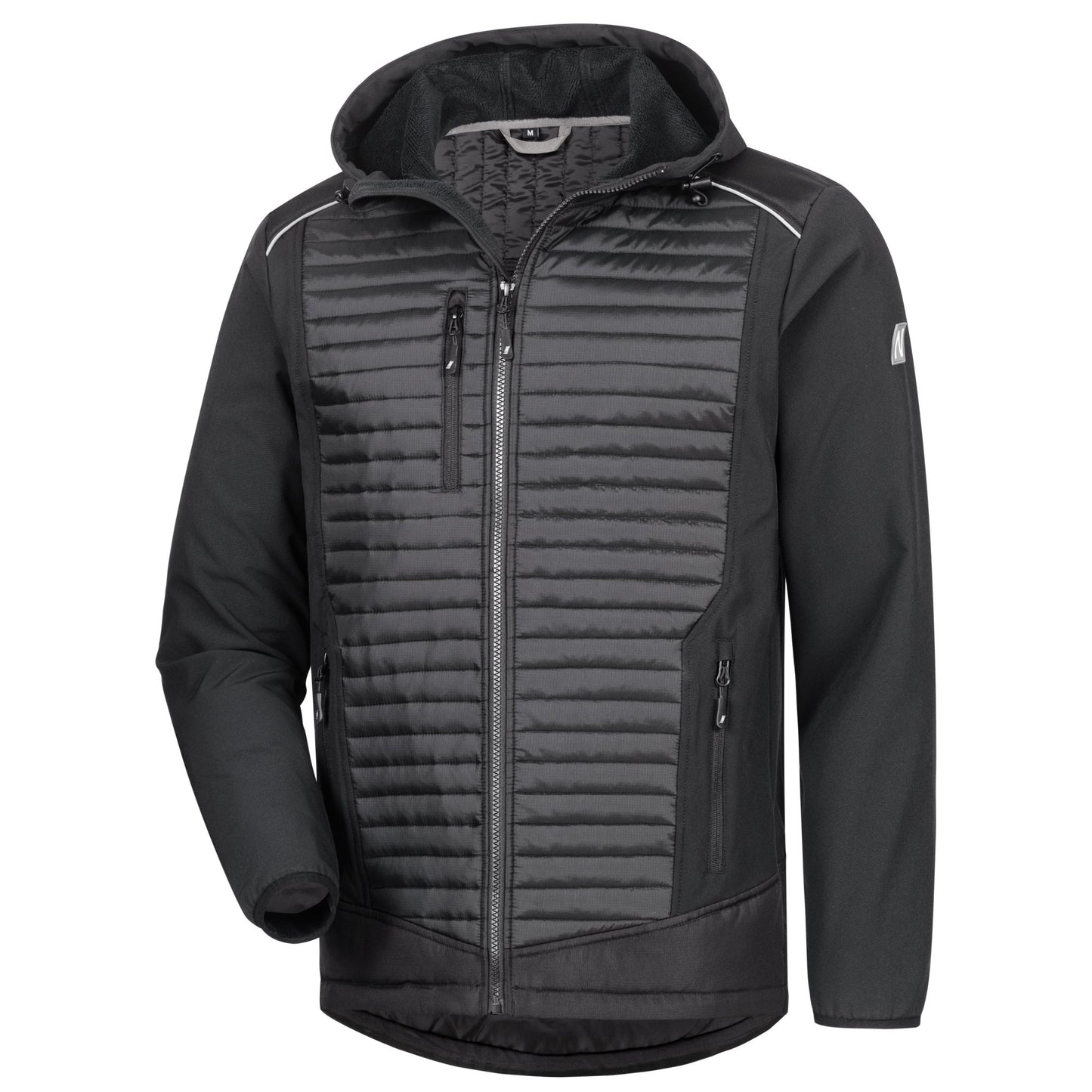 NITRAS MOTION TEX PLUS, quiltad softshelljacka, svart
