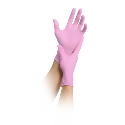MaiMed-lösning 100 rosa icke-steril, puderfri latexfri handske, blå, 100 st/kartong