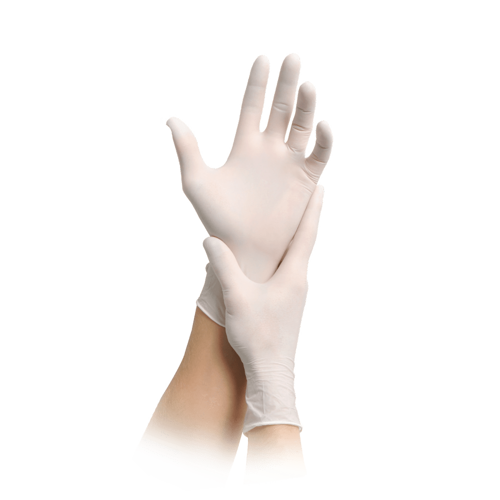 MaiMed-lösning 100 vit icke-steril, pf latexfri handske, vit, 100 st/kartong