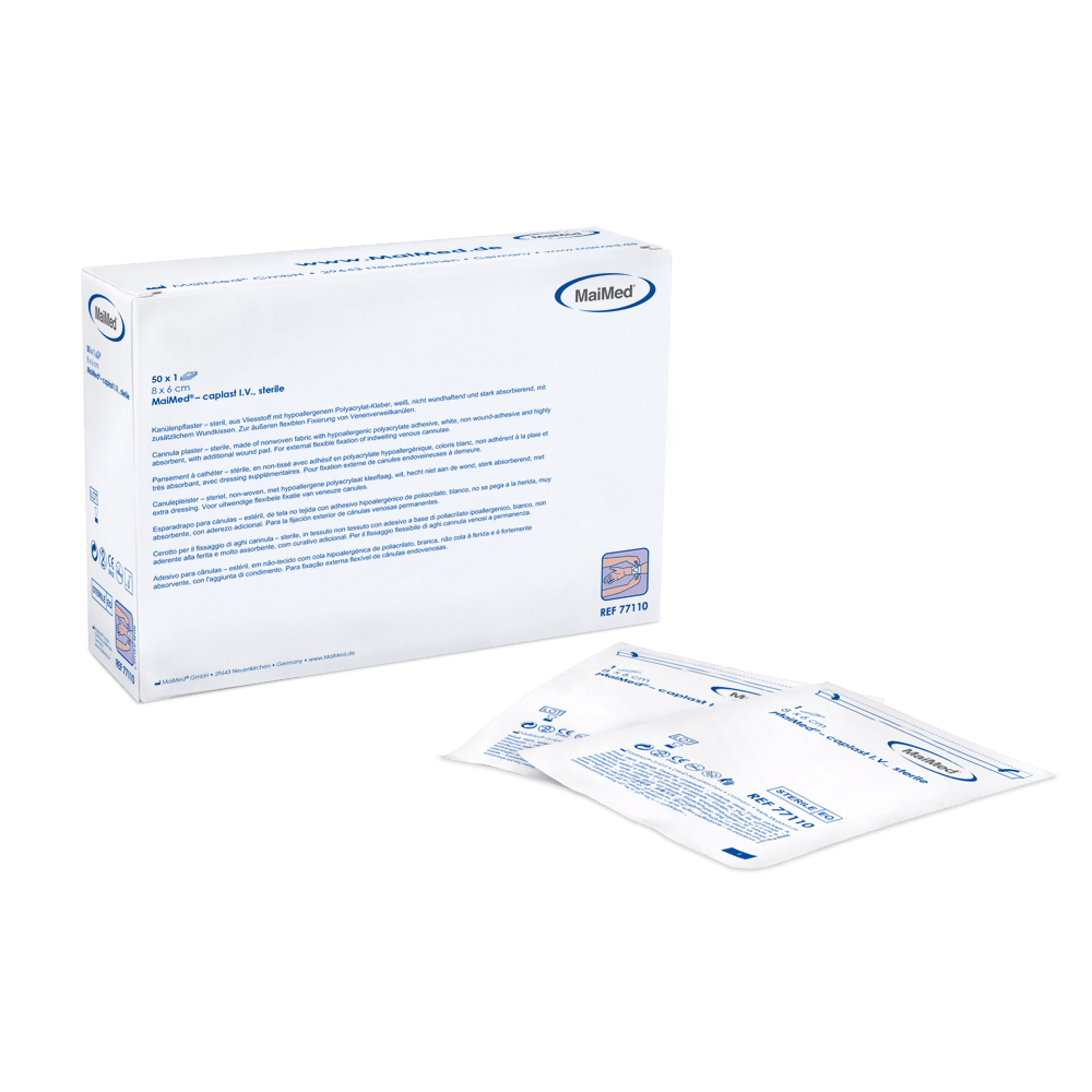 MaiMed-caplast I.V. steril 8x6cm kanylplåster med sårdyna 50x1st/kartong | Box (50 stycken)