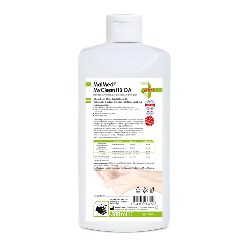 MaiMed MyClean HB OA handdesinfektion biocid, utan alkohol, 500 ml/flaska, 1 st | Flaska (500 ml)
