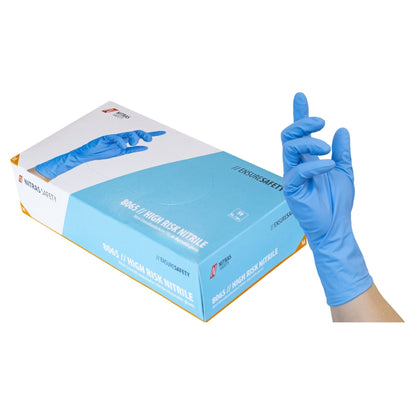 NITRAS HIGH RISK NITRILE, nitril engångshandskar, blå