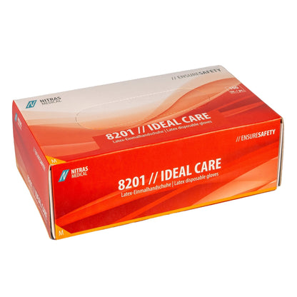 NITRAS IDEAL CARE, latex engångshandskar, vita
