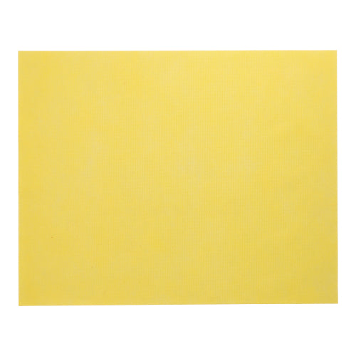 Starpak 100 bordsunderlägg, tyg-liknande, fleece "soft selection" (30x40 cm) i enkel gul erbjuder som elegant bordsdekoration eller bordsduk en stilfull accent för varje tillfälle. Avbildad mot vit bakgrund.