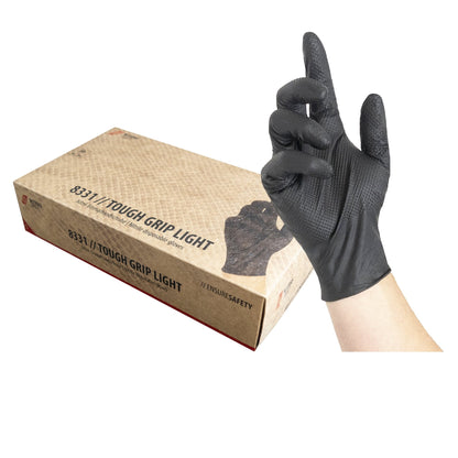 NITRAS TOUGH GRIP LIGHT, engångshandskar i nitril, svarta