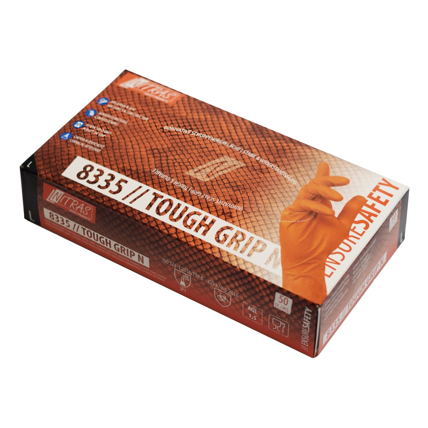 NITRAS TOUGH GRIP N, engångshandskar av nitril, orange