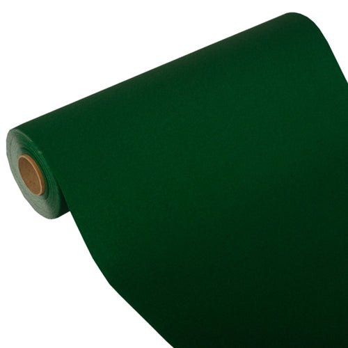 En delvis utrullad PAPSTAR bordsduk, Tissue "ROYAL Collection" (24 m x 40 cm) från PAPSTAR GmbH presenteras med synlig pappcylinder mot en enkel vit bakgrund.