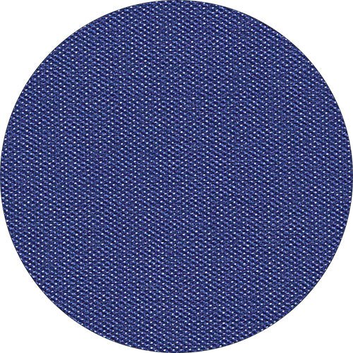En närbild av en rund blå Starpak 20 mittduk, fleece ”Soft Selection Plus” (80 x 80 cm), som visar sin tygaktiga textur med detaljerat vävda trådar.