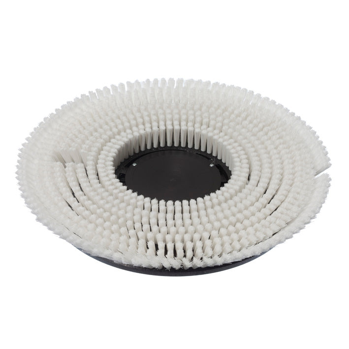 Den Diversey våtschamponeringsborsten (Ø 43 cm) har täta, koncentriska borst på svart bakgrund, idealisk för mattvätt med TASKI ergodisc 165, 200 eller duo. Levereras som enskilt stycke per förpackning.