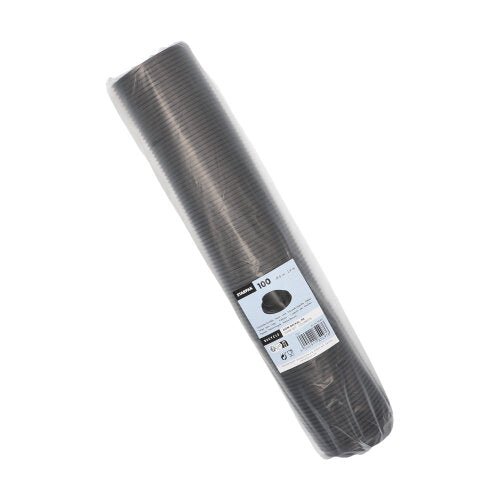 En förpackning med 100 runda Starpak "To Go"-lock av PS med kupol, perfekt för varma drycker på språng, förpackad i genomskinlig plast med en vit etikett med produktdetaljer.