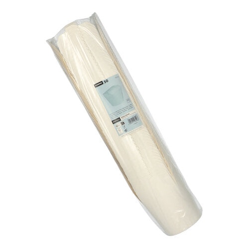 Starpak 50 snacklådor "To Go" fyrkantiga - 750 ml: Rektangulära, vita engångsskålar i transparent förpackning med etikett – perfekt för måltider eller snacks att ta med.