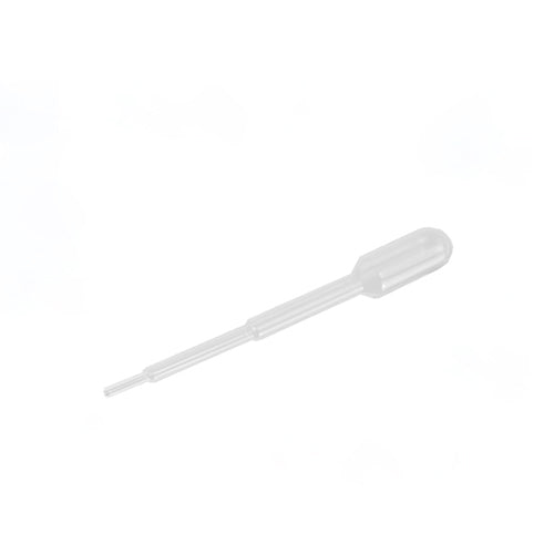 Starpak 100 pipetter, PE transparent från Starpak är genomskinliga engångspipetter av polyetylen med en kula och en smal spets för precis vätskedosering, avbildade på en enkel vit bakgrund.