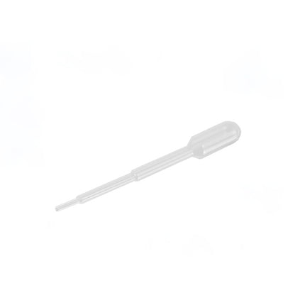 Starpak 100 pipetter, PE transparent från Starpak är genomskinliga engångspipetter av polyetylen med en kula och en smal spets för precis vätskedosering, avbildade på en enkel vit bakgrund.