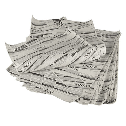 De 5 omslagspapperna „Newsprint“ från PAPSTAR GmbH i formatet 3 cm x 2 cm har svartvita kolumner med texten „NEWS“ och „JOBS“. Tillverkade av högkvalitativt material, är de perfekta för att slå in eller packa.