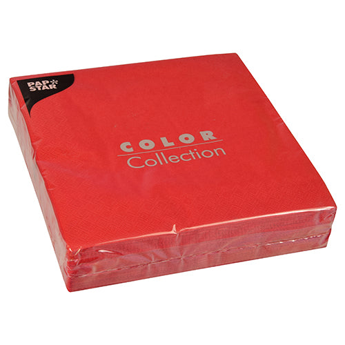 En förseglad förpackning med 50 PAPSTAR-servetter, 2-lagers 1/4-vikning, 40 x 40 cm från PAPSTAR GmbH, med 'Pap Star'-logotypen i övre vänstra hörnet av förpackningen.