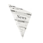 En PAPSTAR spetsstrut "Newsprint" (32,5x23 cm) pergament-ersättning-fettbeständig, med text och rubriker med "News" i mitten. Förpackning med 300 stycken från PAPSTAR GmbH.
