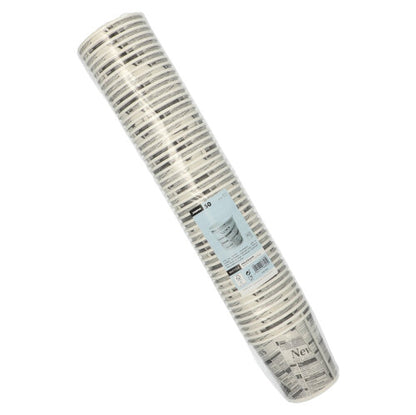 Starpak 50 snacksbägare „To Go“ av stabil kartong i tidningsdesign (470 ml, ø 9,9 cm) i klar foliepåse med blå etikett på framsidan.