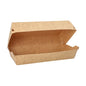 De PAPSTAR baguettelådorna "pure" av oblekt kraftpapper är bruna, rektangulära (7,5x10,7x22 cm) och visar öppet sitt tomma inre. Lådorna från PAPSTAR GmbH kommer i 25-pack - 100% Rättvist | Folie.