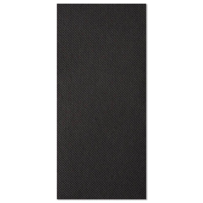 Bilden visar 50 servetter "ROYAL Collection" (1/8-vik, 40 x 40 cm) från PAPSTAR GmbH i svart med diskret vävstruktur, idealiska för elegant dukade bord.