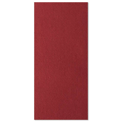Ett rektangulärt, rött strukturerat tygmönster från de 50 servetterna "ROYAL Collection" 1/8-vik 40 x 40 cm från PAPSTAR GmbH presenteras mot en vit bakgrund, idealisk för eleganta servetter eller stilfull bordsdekoration.