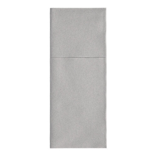 Starpak 100 bestickficka-servett av slätt, enkelt Airlaid-material (40 x 48 cm) är snyggt längsveckad och har ett vertikalt veck för bestick. Den presenteras i enkel ljusgrå.