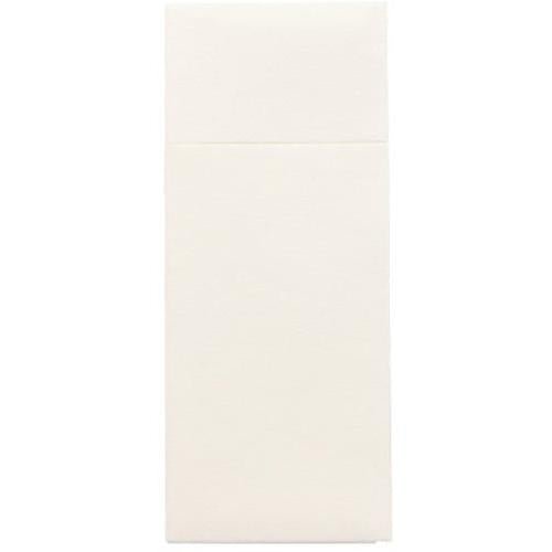 Starpak 100 bestickfickor, Airlaid 40 cm x 33 cm med bestickvikning, har en slät, krämfärgad rektangulär design med horisontell söm och är därför idealiska för användning i restauranger.