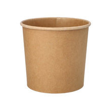 En enkel, brun PAPSTAR soppbägare av papp (760 ml, Ø 11,5 cm, 11 cm hög), avbildad med rullad kant mot vit bakgrund. 25 stycken i förpackning från PAPSTAR GmbH.