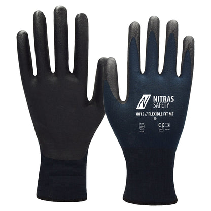 NITRAS FLEXIBLE FIT MF, monteringshandskar, mörkblå/svart