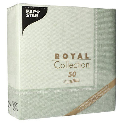 PAPSTAR GmbH 50 servetter "ROYAL Collection" 1/4-vikning, 40x40 cm, grön. Perfekt för festliga tillfällen - högkvalitativa gröna servetter med elegant design.
