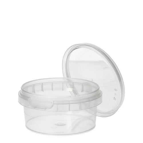 Starpak 38 delikatessbägare är en rund, transparent 180 ml PP-behållare (Ø 9,5 cm, höjd 4,5 cm) med originalförslutning och krympfolie – idealisk för att presentera eller förvara delikatesser. Setet innehåller 38 stycken.