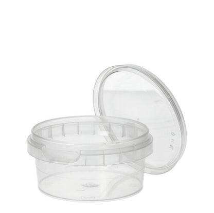 Starpak 38 delikatessbägare är en rund, transparent 180 ml PP-behållare (Ø 9,5 cm, höjd 4,5 cm) med originalförslutning och krympfolie – idealisk för att presentera eller förvara delikatesser. Setet innehåller 38 stycken.