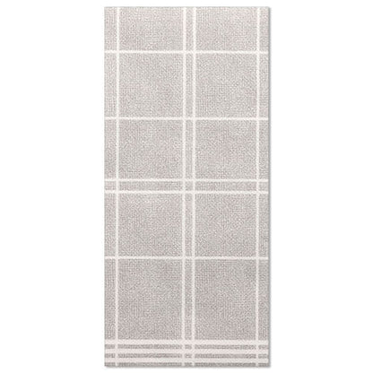 De 50 PAPSTAR servetterna "ROYAL Collection" 1/6-vikning 48x33 cm "Kitchen Craft" har en stilfull rektangulär grå design med vitt rutmönster och kantade kanter – perfekt för att höja din bordsdekoration.