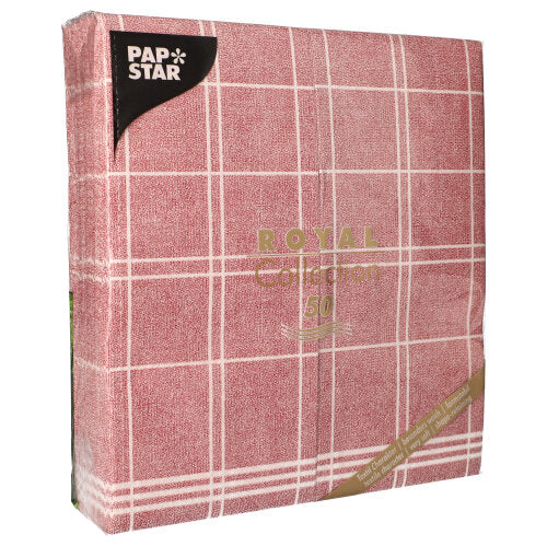 Ett 50-pack PAPSTAR servetter "ROYAL Collection" 1/6-vikning (48 x 33 cm) från PAPSTAR GmbH, design "Kitchen Craft", idealiskt för den stilfulla bordsdekorationen.