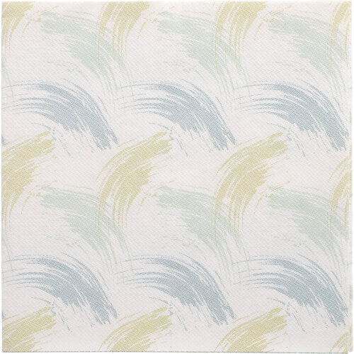 En kvadratisk platta med pastellfärgade bågar i ljusblått, grönt och beige på vitt - det är elegansen hos PAPSTAR 50 servetter "ROYAL Collection" 1/4-vikning 40 x 40 cm blå från PAPSTAR GmbH.