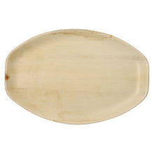 Das Set PAPSTAR 6 Tabletten, Palmblatt „pure“ oval natur von PAPSTAR GmbH besticht durch glatte Oberfläche und dezente Textur – biologisch abbaubar, umweltfreundlich und ideal für stilvolles Servieren auf weißem Hintergrund gezeigt.