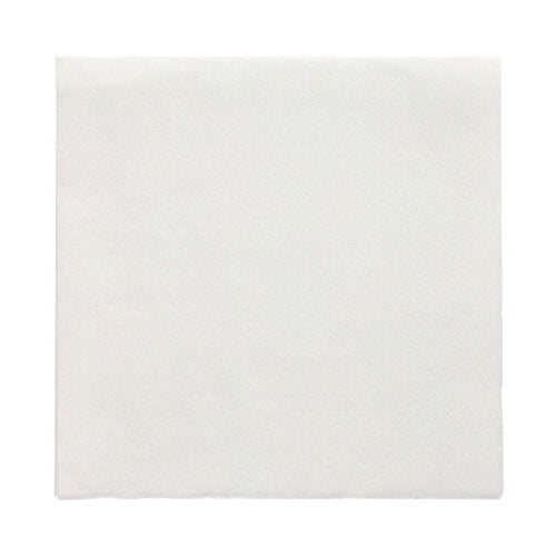 En enkel vit PAPSTAR 150 servetter "DAILY Collection" pappersservett (32 x 32 cm, 1/4-vikning) från PAPSTAR GmbH är utfälld och ligger platt på en vit bakgrund, vilket framhäver dess rena textur och yta.