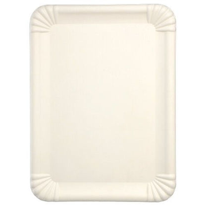 De PAPSTAR serveringsfat av sockerrör "pure" fyrkantig 26x35 cm, vit (25 stycken) från PAPSTAR GmbH är enkla, rektangulära, krämfärgade engångstallrikar med avrundade kanter och räfflade hörn - idealiska som miljövänliga engångsserveringsfat.