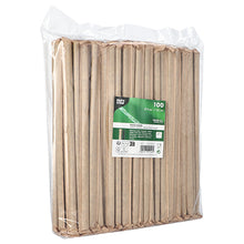 En genomskinlig plastförpackning med 100 PAPSTAR skak-sugrör av papper (svart, Ø 8 mm, 25 cm, individuellt förpackade) från PAPSTAR GmbH, med den grön-vita produktetiketten på framsidan.