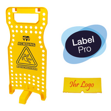 Numatisk varningsskylt "W1" med parentes, gul | Förpackning (1 st)