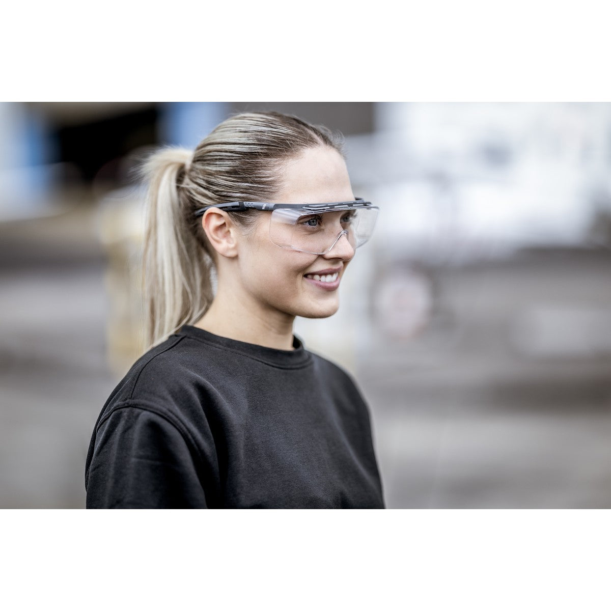 NITRAS VISION PROTECT PREMIUM, skalglasögon, transparent/grå, ISO 16321-1 plast | Förpackning (10 stycken)