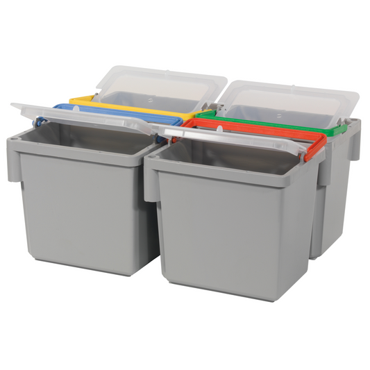 Numatisk svängbar 4-liters hink, grå med färgkodat handtag