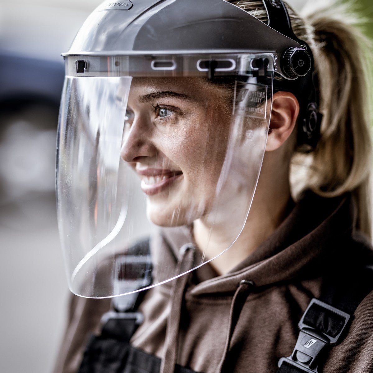 NITRAS PROTECT visir, transparent / svart, EN 166 plast | Förpackning (1 st)