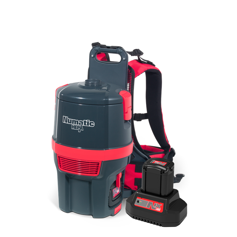 Numatic batteri ryggsäcksdammsugare RSB150H.NX/1, grafit, tillbehörsset AA30E | Förpackning (1 st)