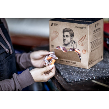 NITRAS MUTE PLUGS, öronproppar, orange, EN 352-2, 250 par / box PU | Förpackning (1 st)