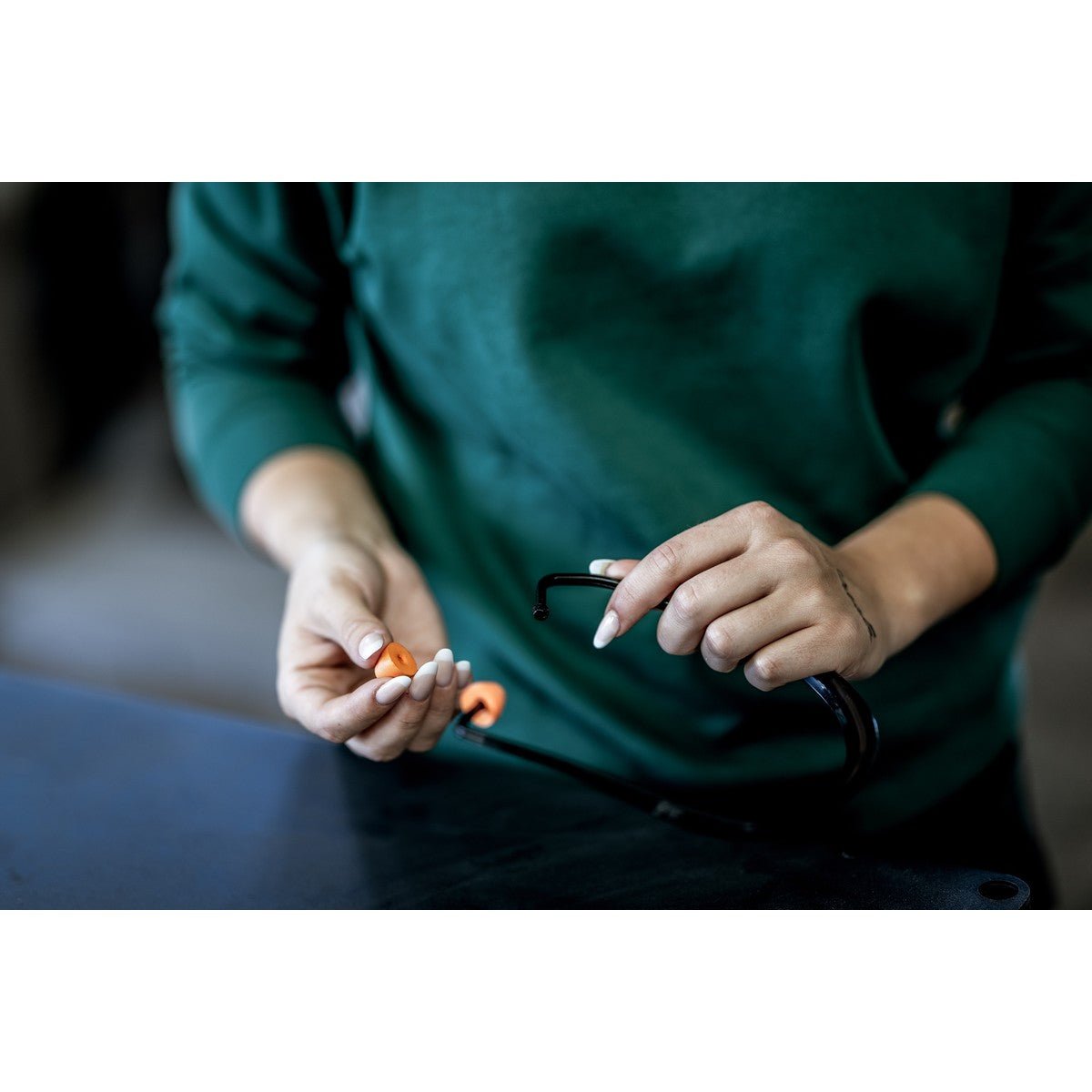 NITRAS öronproppar, orange, EN 352, polyväska med 5 par | Förpackning (1 st)