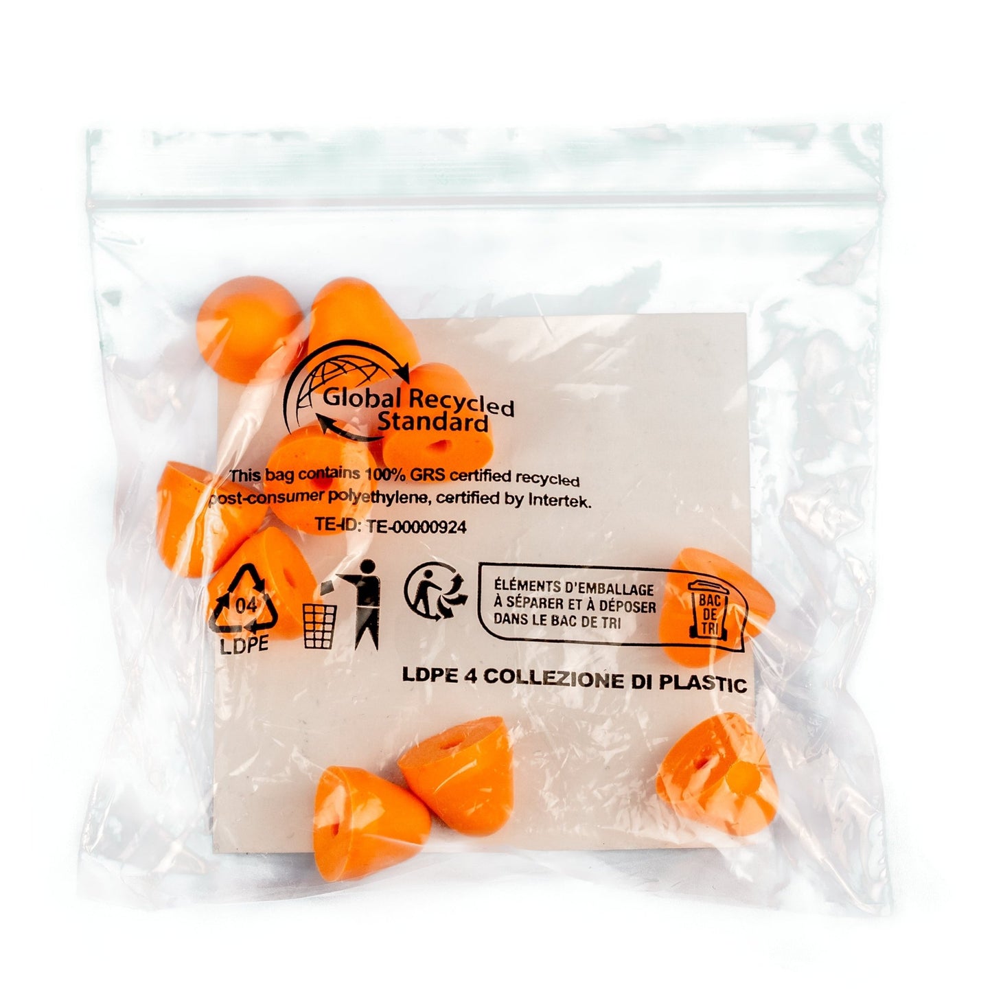 NITRAS öronproppar, orange, EN 352, polyväska med 5 par | Förpackning (1 st)