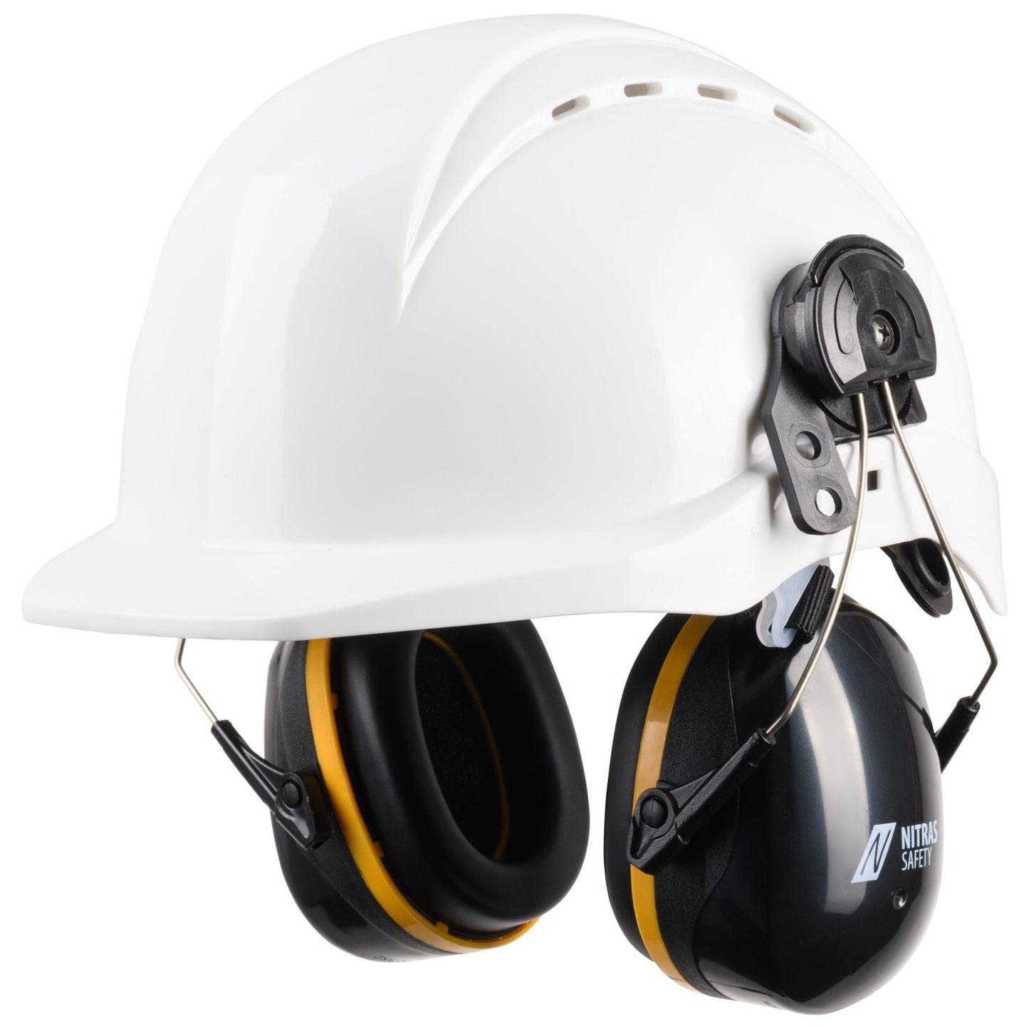 NITRAS MUTE DEFENDER PRO, hörselkåpor, svart/gul, EN 352-3 plast | Förpackning (1 st)